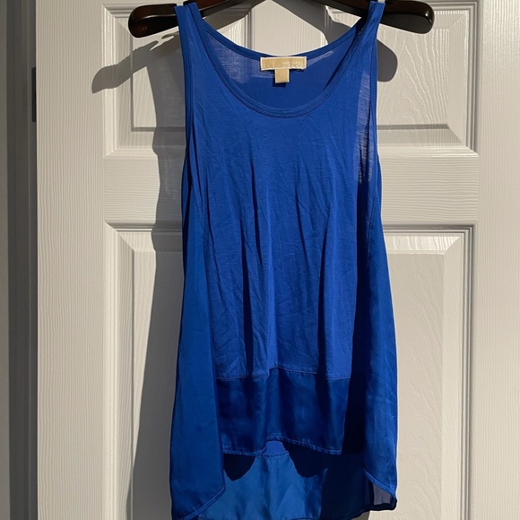 Michael Kors royal blue silk panelled tank top. - Picture 1 of 5